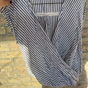 Striped Blue and White Women's Top